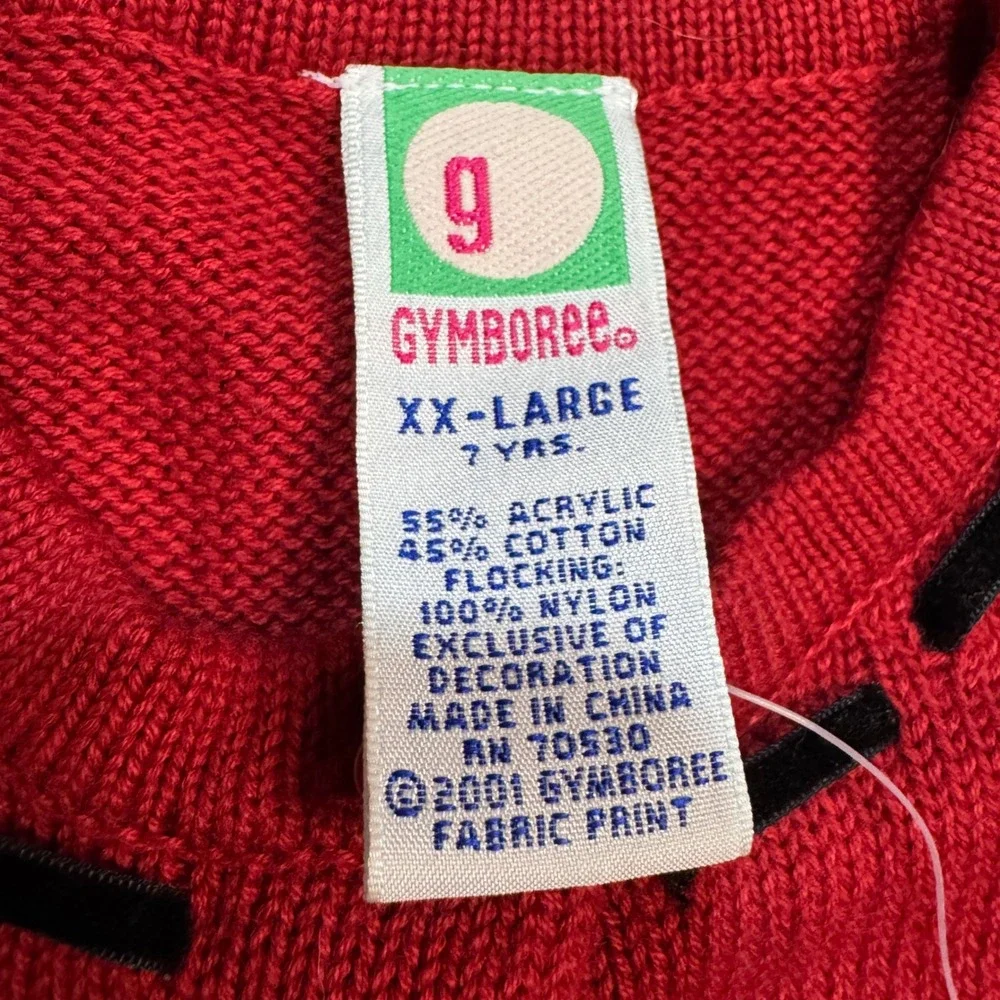 VNTG NWT Gymboree Girls Red Floral Embroidered Cardigan‎ Sweater  7 Years